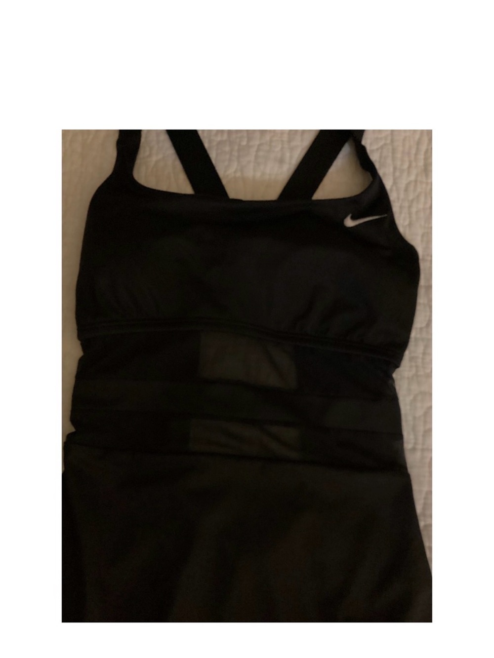 Nike Womens One Piece Swimsuit Black Mesh Cutout Racerback Swim Size M B5752